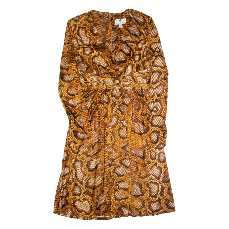 ALTUZARRA Womens Fit & Flare Dress Brown Animal Print Knee Length UK 8