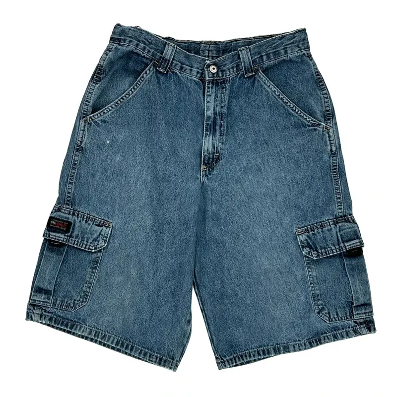 Wrangler Cargo Denim Shorts - 28W 12L Blue Denim