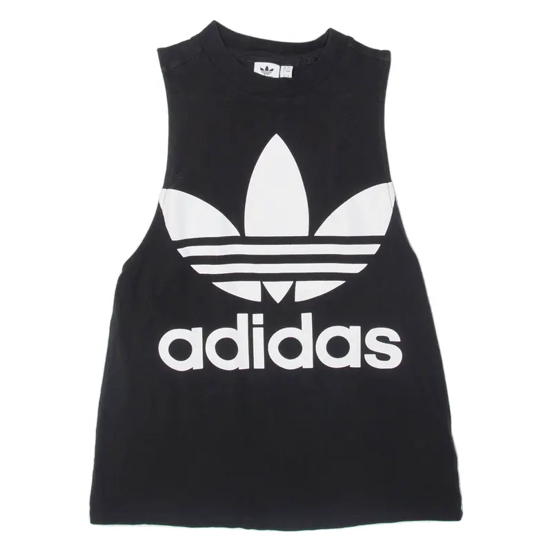 ADIDAS Womens Vest Black Sleeveless Crew Neck UK 8