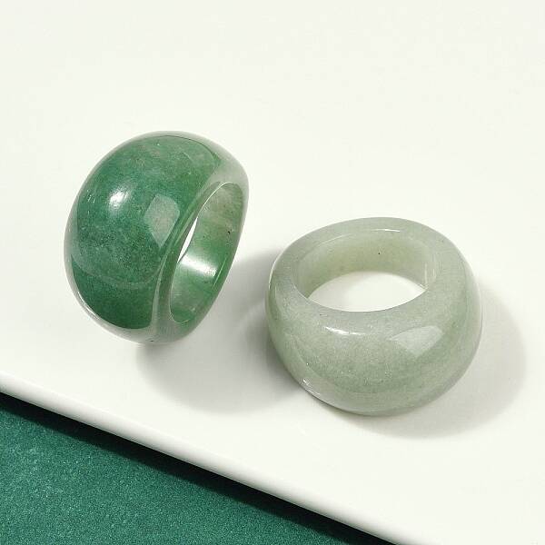 Natural Green Aventurine Finger Rings for Unisex