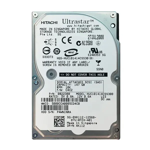 0B22388 Hitachi 147GB 3Gb/s SAS 10000 2.5-inch 16MB Hard Drive