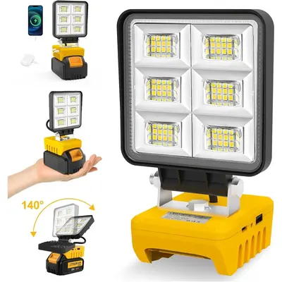 Work Light,Cordless LED Work Light for 18V/20V , Work Light with USB & Type C Port, Portable Work Light for Workshop, and J...