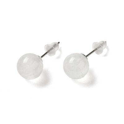 Natural Quartz Crystal Stud Earrings