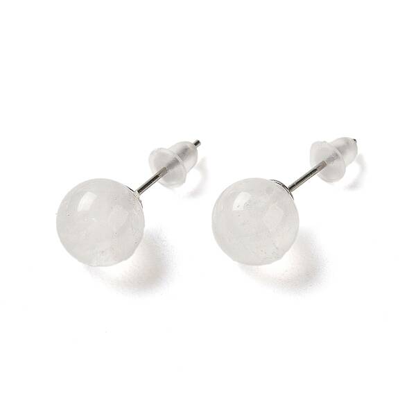 Natural Quartz Crystal Stud Earrings