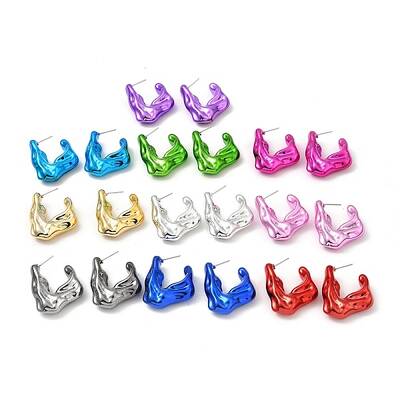 Twist Rectangle Acrylic Stud Earrings