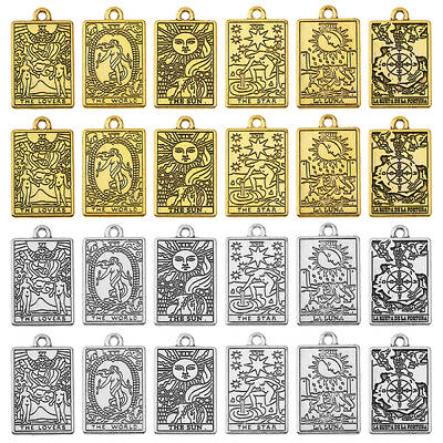 24Pcs 12 Styles Rack Plating Alloy Pendants