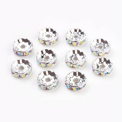 Brass Rhinestone Spacer Beads