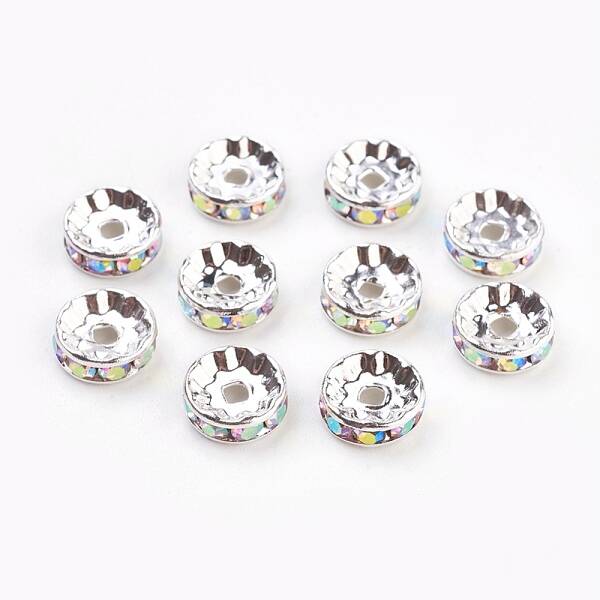 Brass Rhinestone Spacer Beads