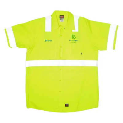 RED KAP Worker Shirt Yellow Short Sleeve Mens L