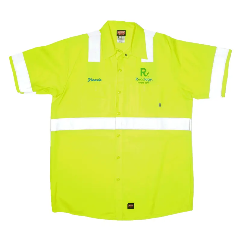 RED KAP Worker Shirt Yellow Short Sleeve Mens L