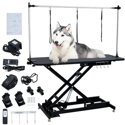 Garvee 48 Hydraulic Dog Grooming Table for Pet, Heavy Duty Structural Hydraulic Max Load 350Lbs Professional Pet Grooming Ta...