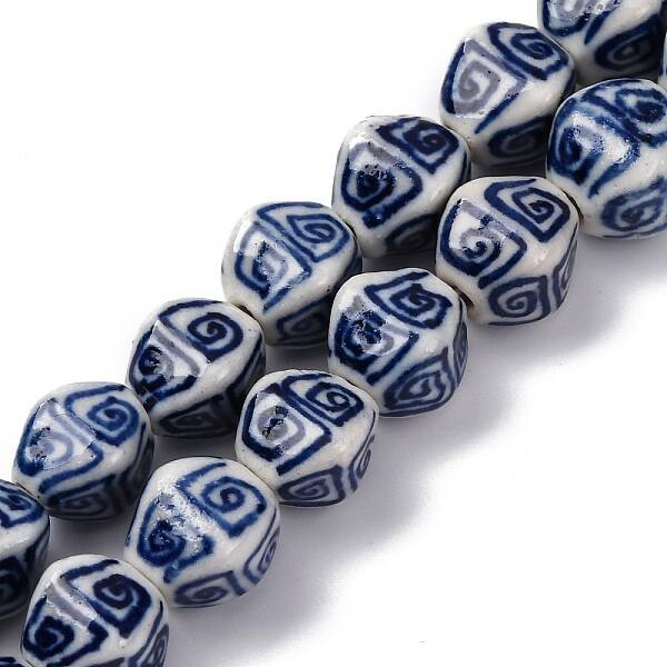 Handmade Blue and White Porcelain Beads Strands