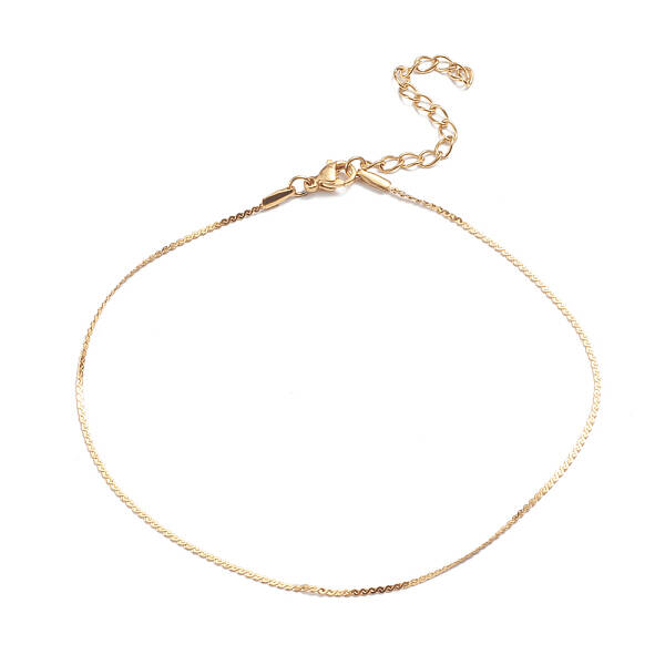 304 Stainless Steel Serpentine Chain Anklets
