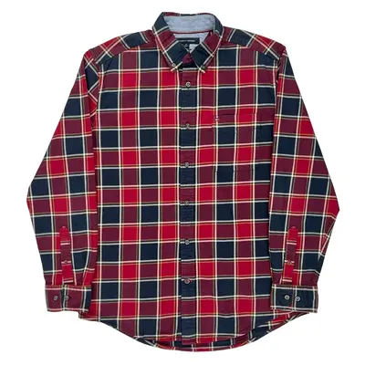 Tommy Hilfiger Checked Shirt - Medium Red Cotton Blend
