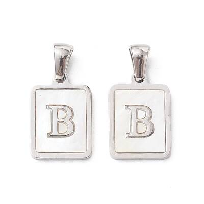 304 Stainless Steel Pave Shell Pendants