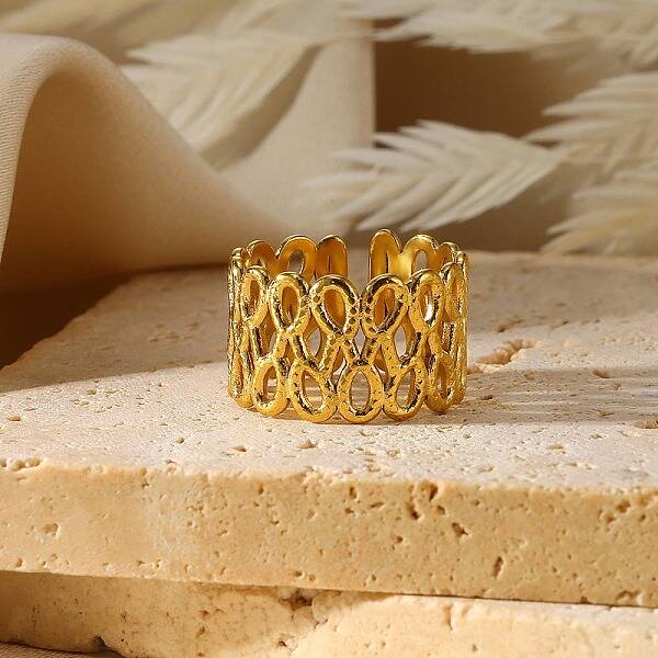304 Stainless Steel Open Cuff Rings for Women