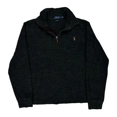 Polo By Ralph Lauren 1/4 Zip - Medium Grey Cotton Blend