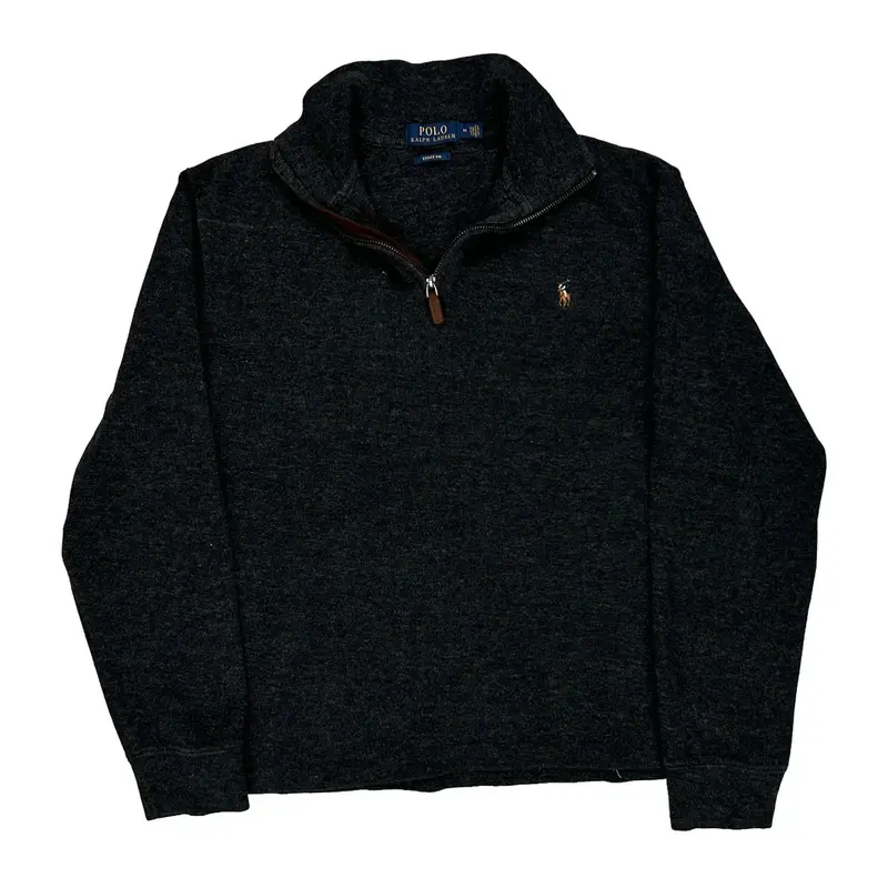 Polo By Ralph Lauren 1/4 Zip - Medium Grey Cotton Blend
