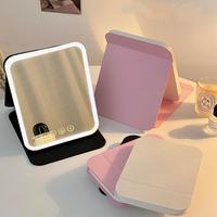 Foldable Makeup Mirror with LED Light, Rechargeable Desktop Electric Mirror, Portable Mirror for Home, Office, Dormitory, Bed...