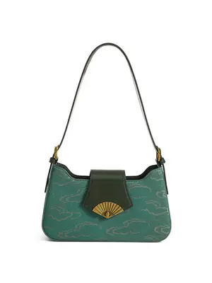 Smting canvas baguette bag with Fan Lock