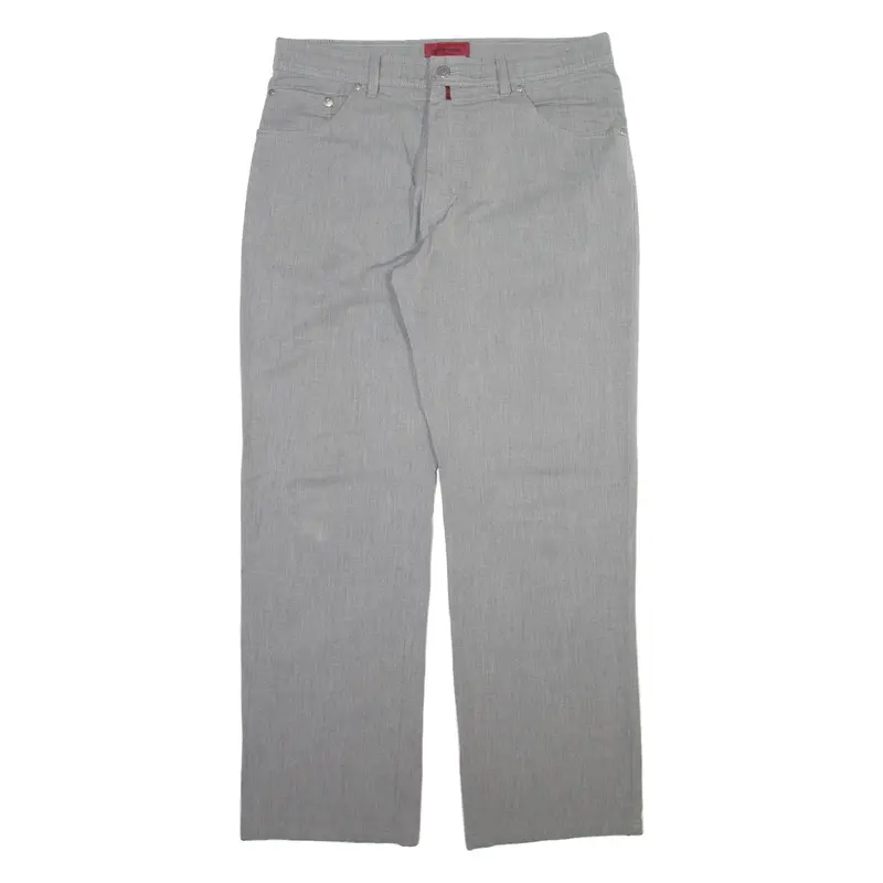 PIERRE CARDIN Mens Trousers Grey Regular Straight W36 L32