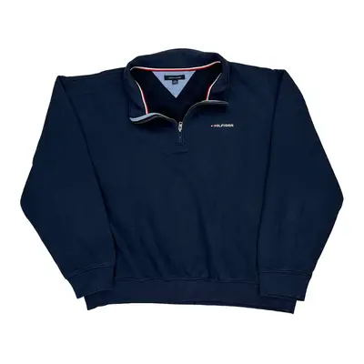 Tommy Hilfiger 1/4 Zip - 2XL Navy Cotton Blend
