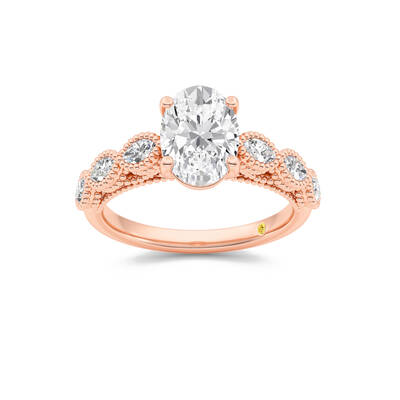 Lhasa Oval Lab Grown Diamond Engagement Ring | 10K Rose Gold 3 1/4 CT. TW.