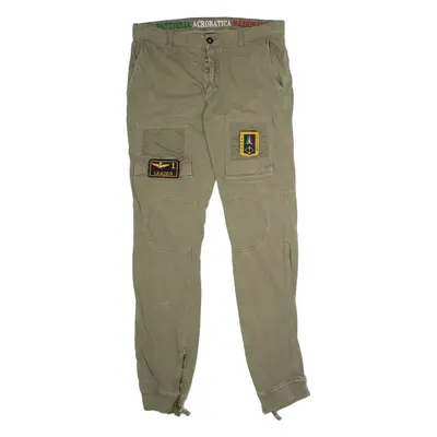 AERONAUTICA MILITARE Cargo Mens Trousers Green Regular Skinny W34 L34