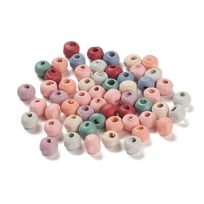 Spray Painted Natural Maple Wood Beads
