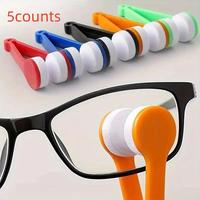 Portable Glasses Cleaning Kit, 5 Counts/set Glasses Cleaning Tool with Microfiber Cloth & Double-sided Brush, Travel Glasses ...