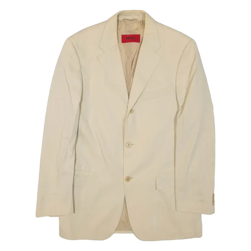 HUGO BOSS Mens Blazer Jacket Beige Striped L