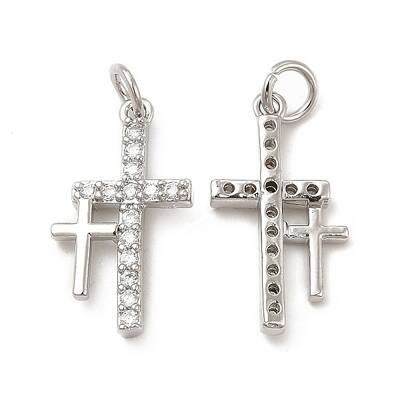 Brass Micro Pave Cubic Zirconia Pendants