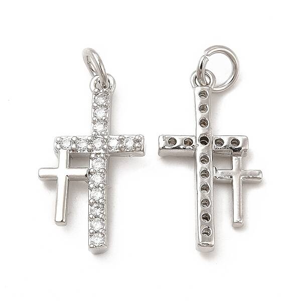 Brass Micro Pave Cubic Zirconia Pendants