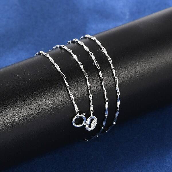 925 Sterling Silver Twisted Bar Link Chain Necklaces