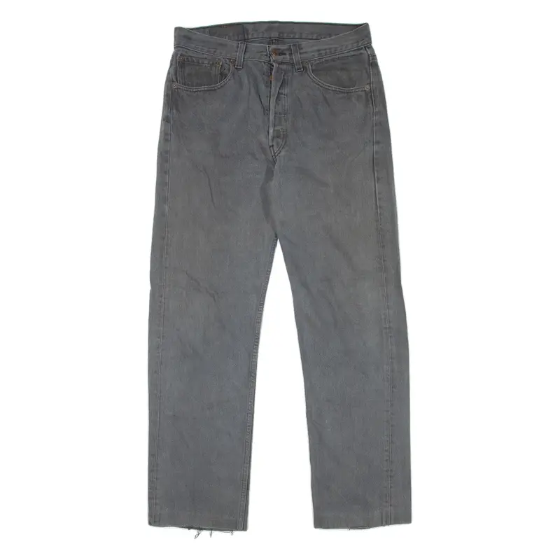 LEVI'S 501 MADE IN USA Jeans Mens Grey Regular Straight 90s W32 L28