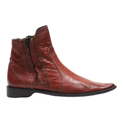 REGARD Ankle Boots Maroon Leather Womens UK 3.5