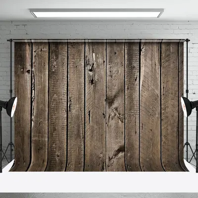 Dark Brown Retro Vertical Wood Grain Photo Backdrop - Aperturee