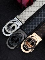 Men's Fashionable Plaid Pattern Buckles Belt, Casual Dress Adjustable Belt for Party, Daily Clothing Decor, Trendy All-match ...