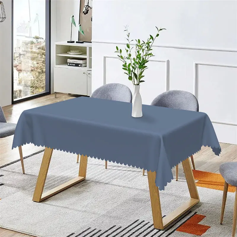 Simple Pure Navy Blue Solid Color Dining Tablecloth - Aperturee