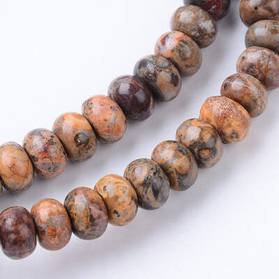 Natural Leopard Skin Jasper Bead Strands