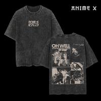 Retro Vintage Cowboy Bebop Anime Double Printed  Washed T-shirt Unisex Mineral Anime Manga Washed Heavy Cotton T-shirt, Gift ...