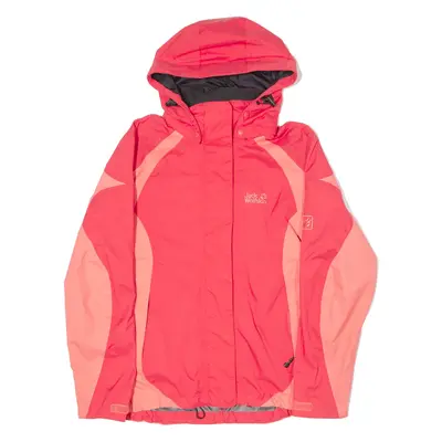 JACK WOLFSKIN Womens Jacket Pink Hooded Colourblock M