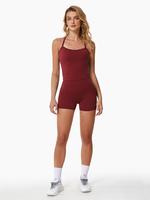 Women's Solid Color Crop Cami Top & High Waist Skinny Shorts Sportswear Set, High Stretch Casual Comfortable Breathable Backl...