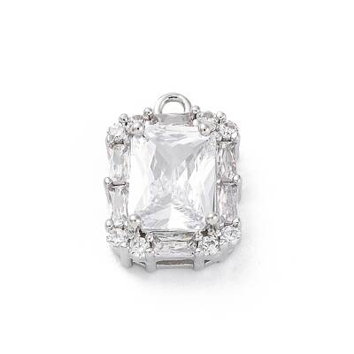 Brass Micro Pave Clear Cubic Zirconia Pendants