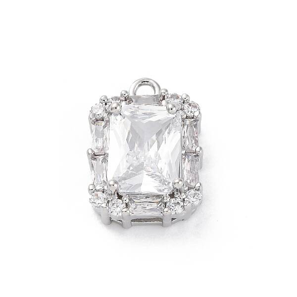 Brass Micro Pave Clear Cubic Zirconia Pendants