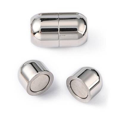 Tarnish Resistant Smooth 304 Stainless Steel Magnetic Clasps with Glue-in Ends