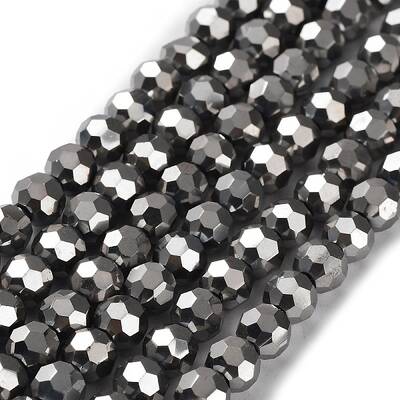 Faceted(32 Facets) Electroplate Glass Bead Strands
