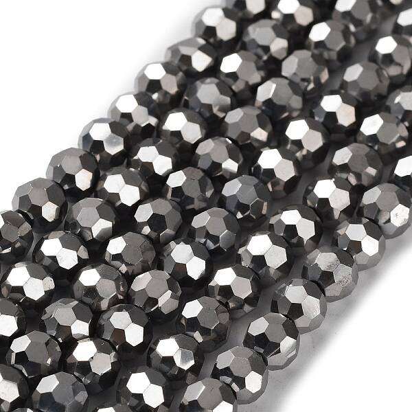 Faceted(32 Facets) Electroplate Glass Bead Strands