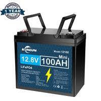 KUNLUN 12V 100Ah LiFePO4 Rechargeable Battery with 100A Smart BMS 5000+ Life Cycles 1280Wh Energy Ideal for RV, Marine, Troll...