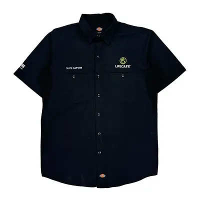 Lifecafe Dickies Short Sleeve Shirt - Medium Black Cotton Blend